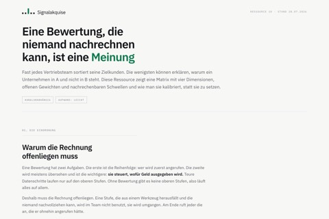 Die Bewertungsmatrix für Zielkunden