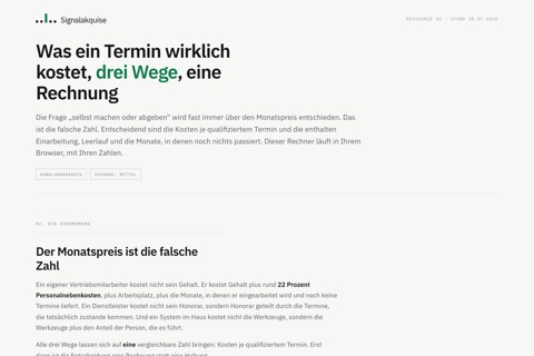 Was ein Termin wirklich kostet