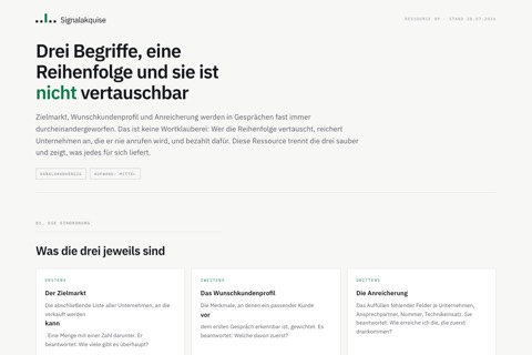 Zielmarkt, Wunschkundenprofil und Anreicherung